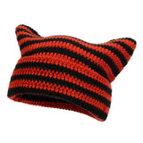 Knitted hat with cat ears