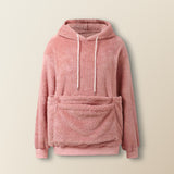 Fleece-Hoodie mit Haustiertasche, Farbe Altrosa