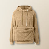 Fleece-Hoodie mit Haustiertasche, Farbe Beige