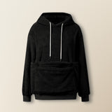 Fleece-Hoodie mit Haustiertasche, Farbe Schwarz