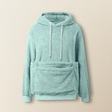 Fleece-Hoodie mit Haustiertasche, Farbe Hellturkis