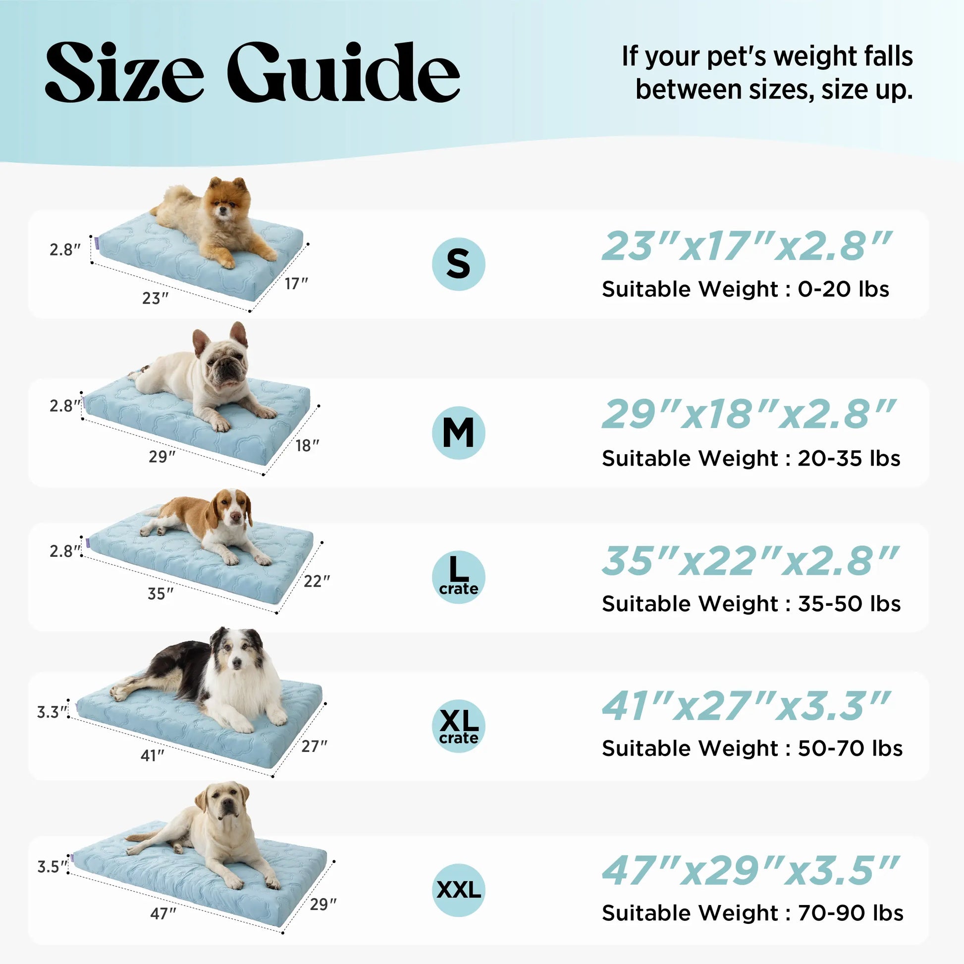 Lesure Cooling Orthopedic Dog Thick Mat – Q-Max>0.5 Cooling Mat with Washable Cover, Egg Crate Foam Non-Slip Bed for Extra Large Dogs Summervibes