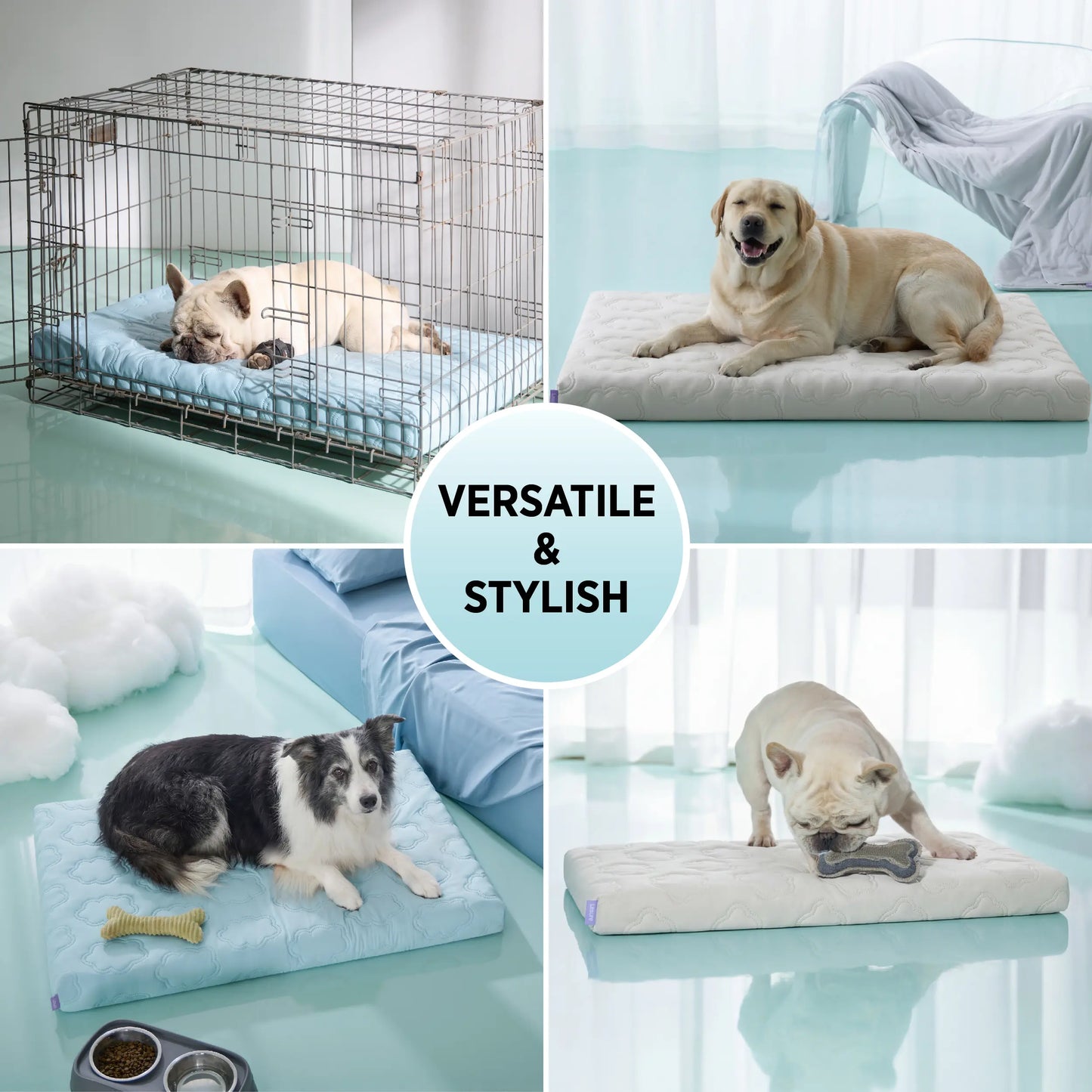 Lesure Cooling Orthopedic Dog Thick Mat – Q-Max>0.5 Cooling Mat with Washable Cover, Egg Crate Foam Non-Slip Bed for Extra Large Dogs Summervibes