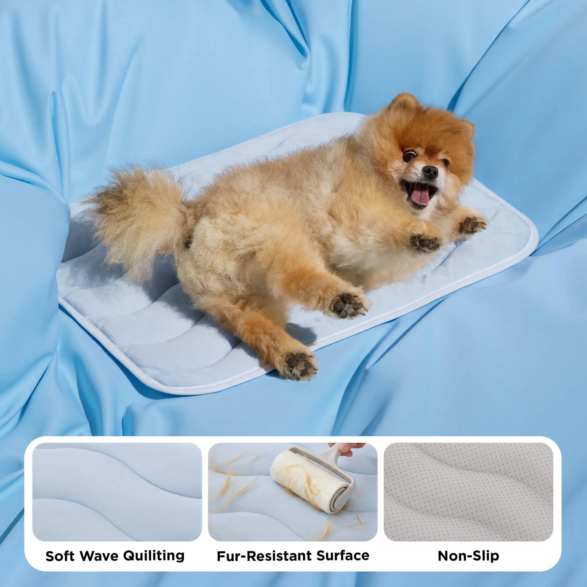 Bedsure Cooling Thin & Thick Mat for Dogs – Q-MAX>0.4 Washable Pet Cooling Pad, No Gel, No Electric, Non-Slip Summer Crate Bed for Large Dogs Summervibes