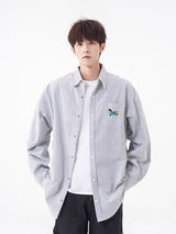 Shirt with an embroidered dachshund