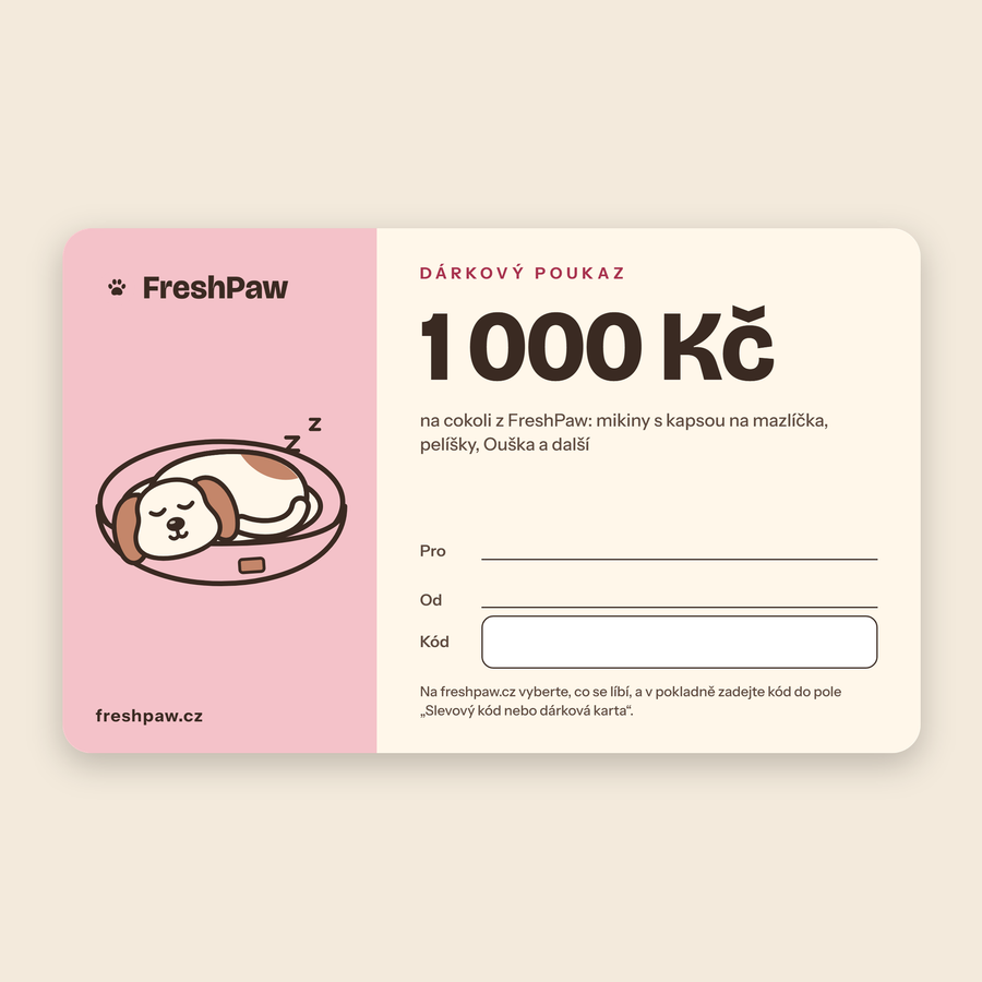 Dárkový poukaz FreshPaw k vytištění