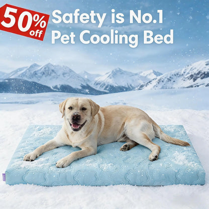 Lesure Cooling Orthopedic Dog Thick Mat – Q-Max>0.5 Cooling Mat with Washable Cover, Egg Crate Foam Non-Slip Bed for Extra Large Dogs Summervibes