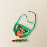 Vánoční slintáček pro mazlíčka, zelený se sobem